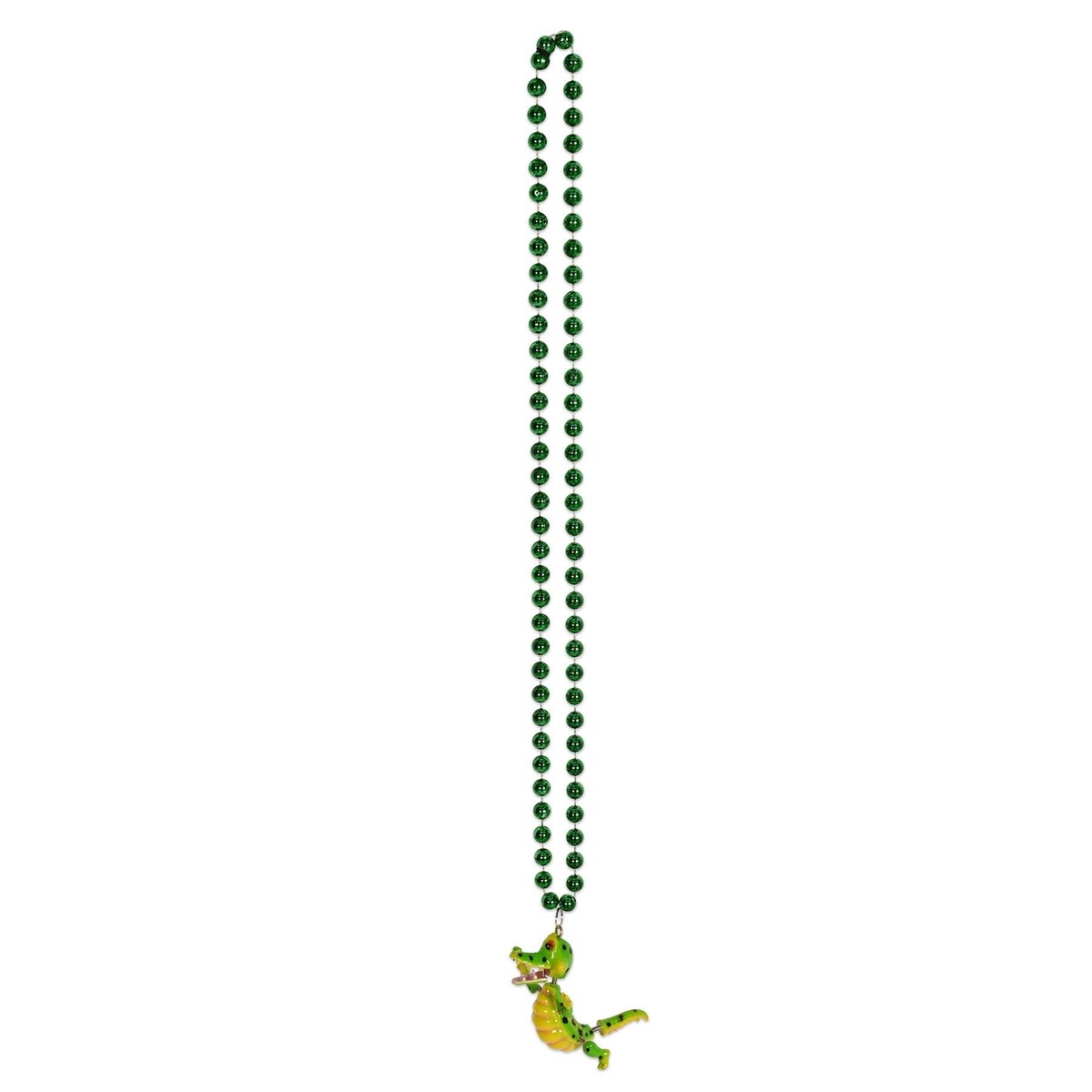 12 Pack Bulk Bead Necklace with Bobble Alligator Medallion