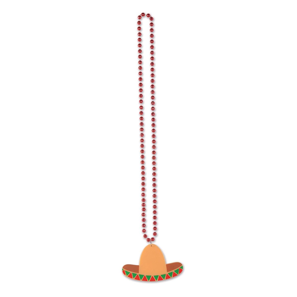 12 Pack Bulk Fiesta Bead Necklaces with Sombrero Medallion