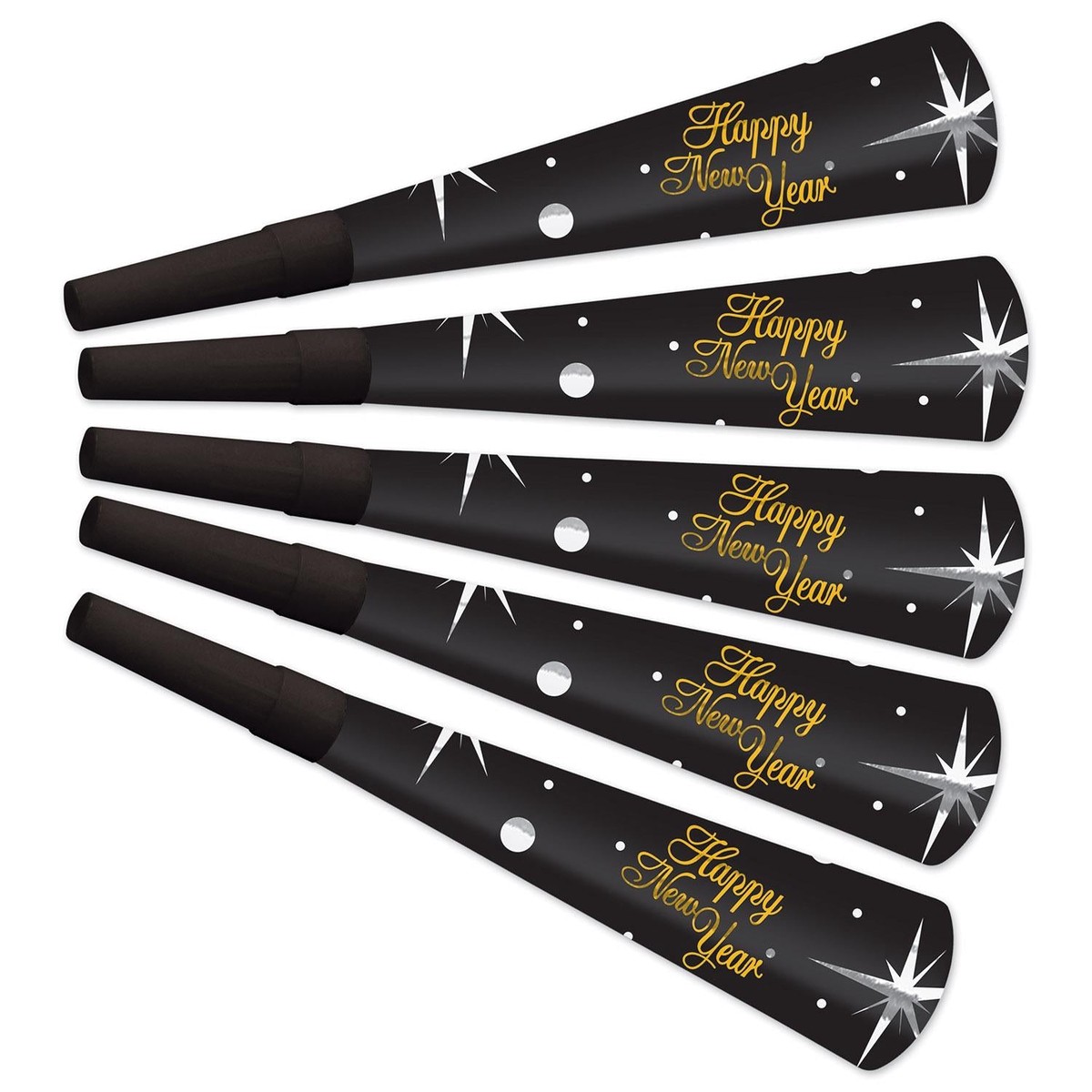 100 Pack Bulk New Year's Eve Shimmer Horns