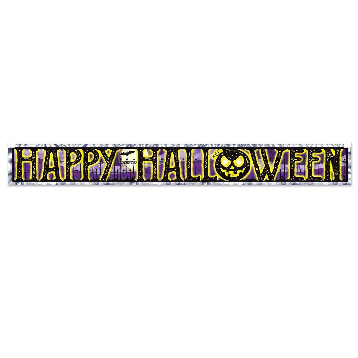 12 Pack Beistle Metallic Happy Halloween Fringe Banner