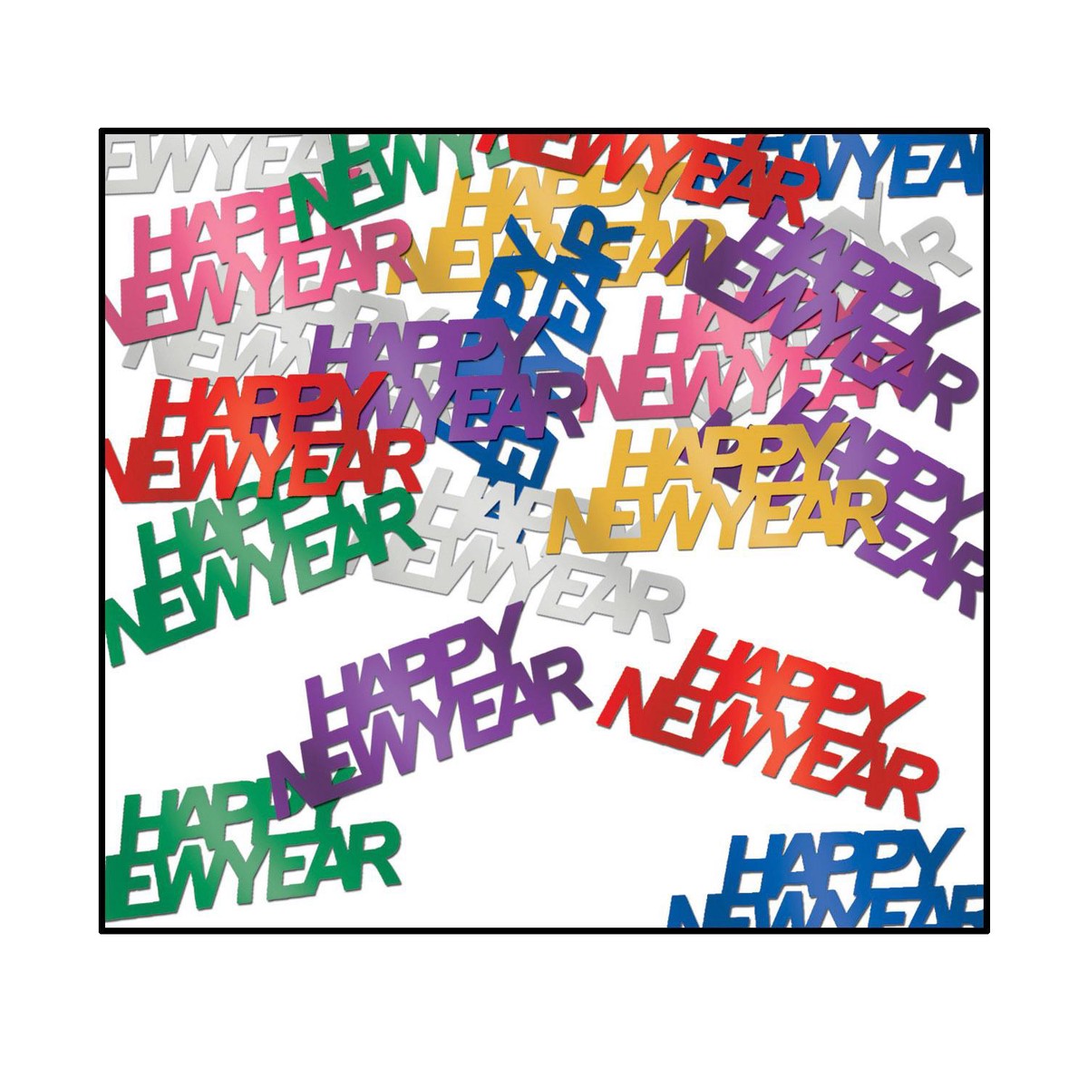12 Pack Bulk Happy New Year Confetti multi-color - multi-color (0.5 Oz/Pkg)