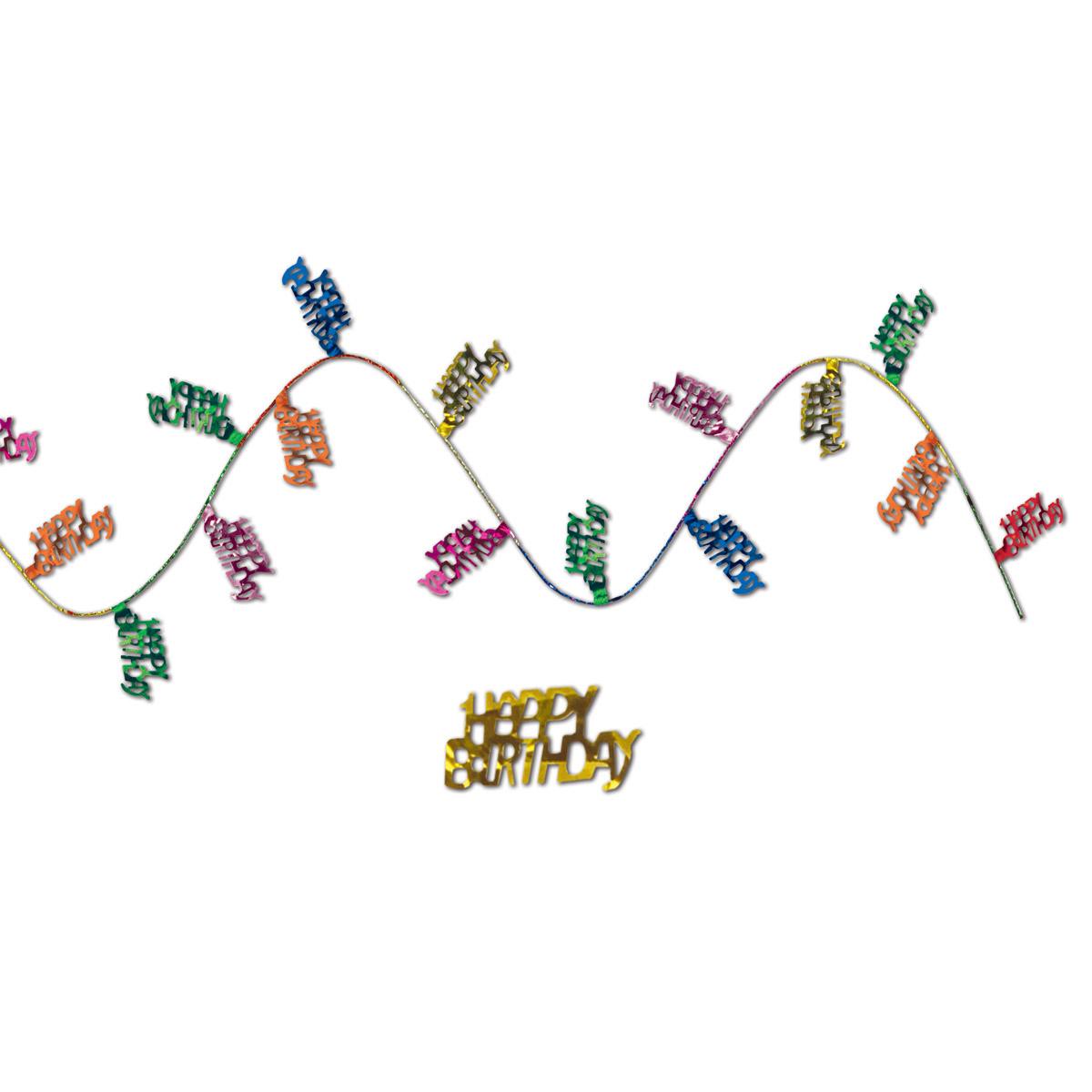 12 Pack Beistle Gleam 'N Flex Happy Birthday Party Garland