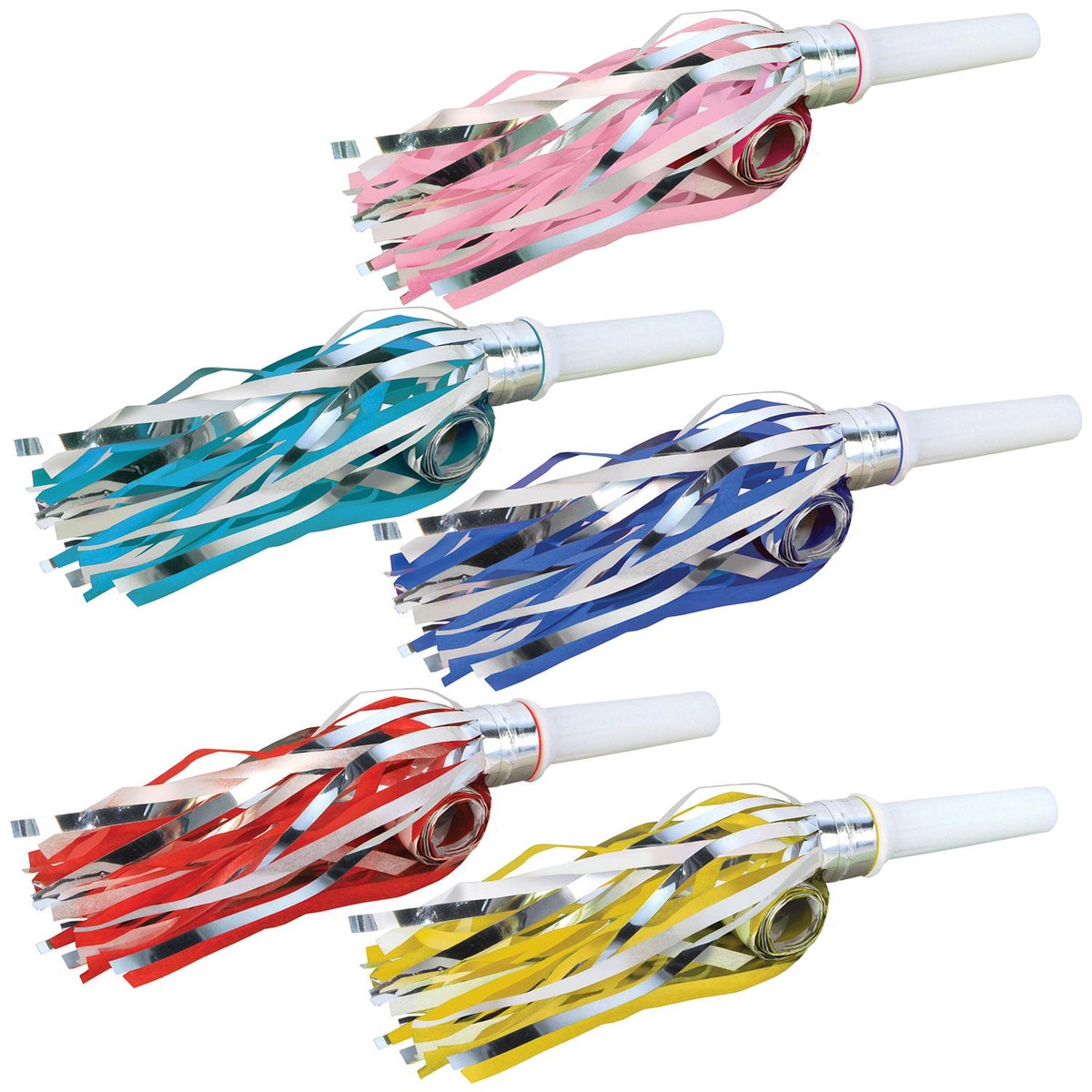 100 Pack Bulk New Year's Eve Fringed Party Blowouts asst colors