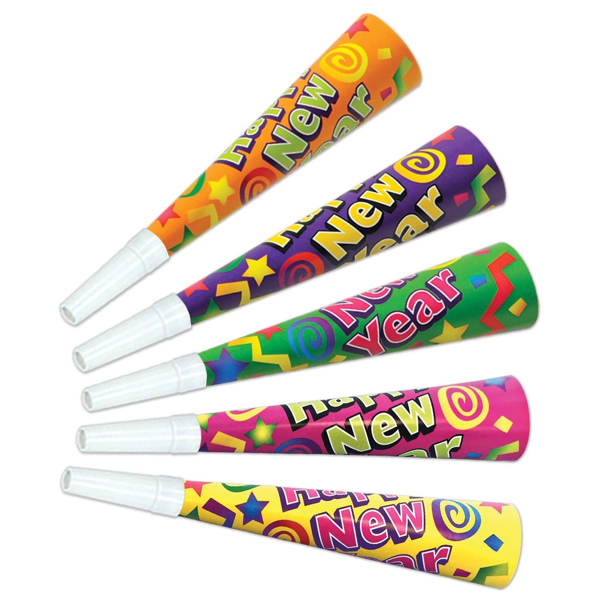 100 Pack Bulk Color-Brite New Years Party Horns