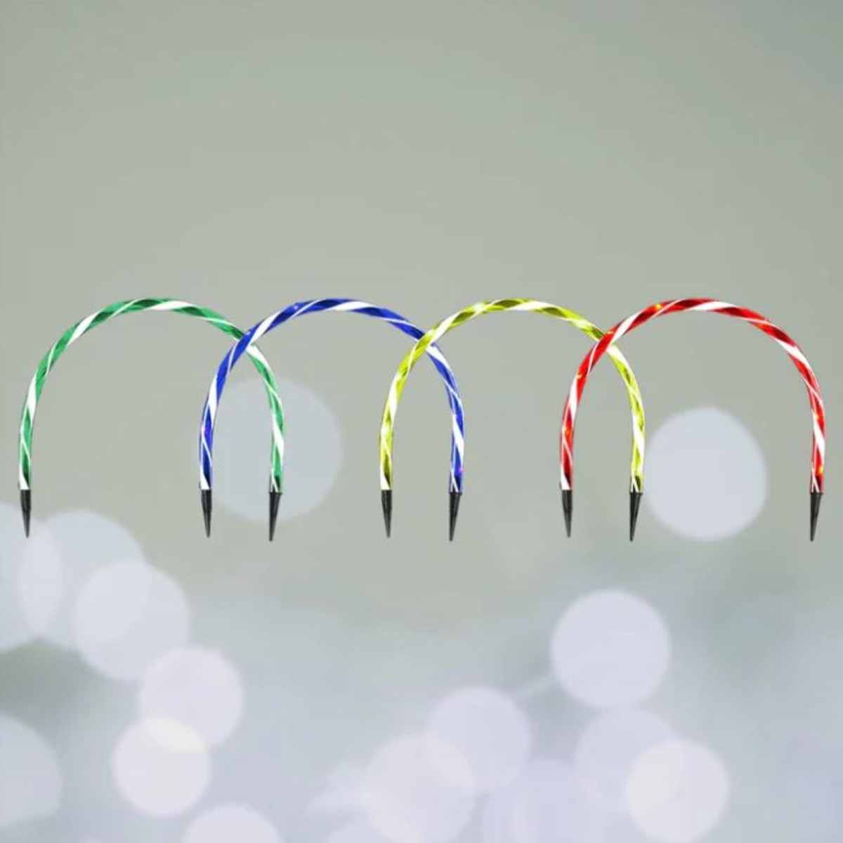 Arch Pathway Candy Cane Lights Set of 4 Multicolour