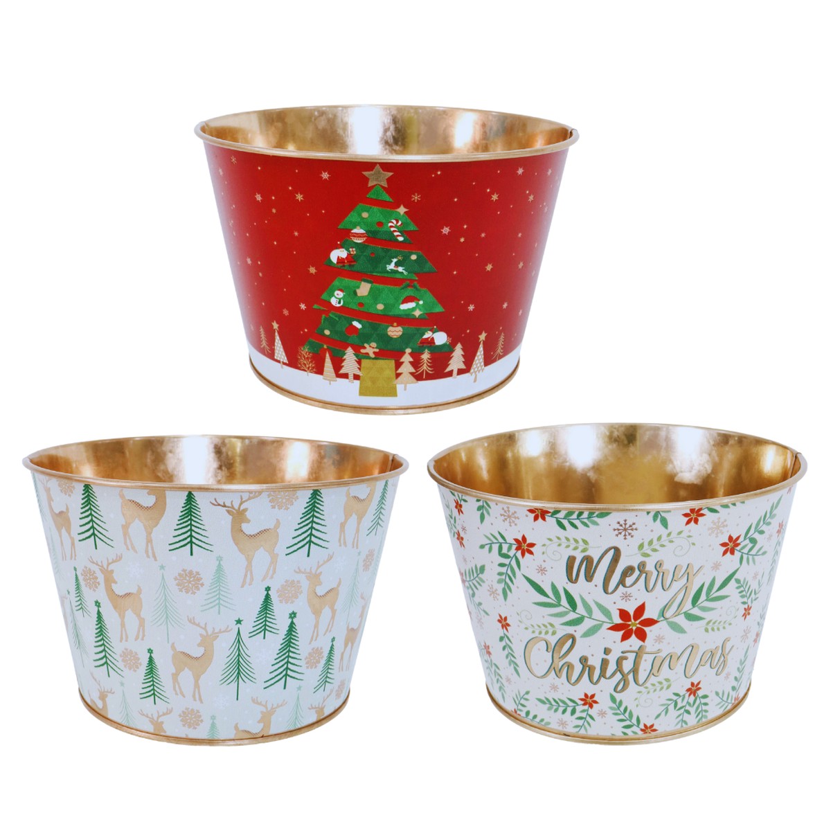 Christmas Metal Bucket 10.5cm