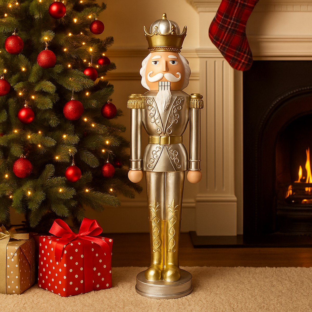 Nutcracker Gold Silver 100cm