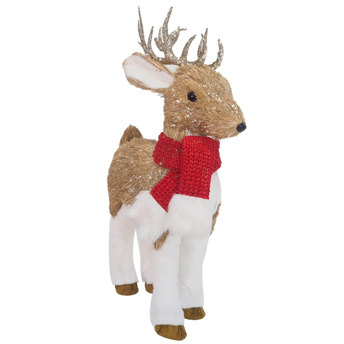 Sisal Standing Reindeer Red Scarf 45cm
