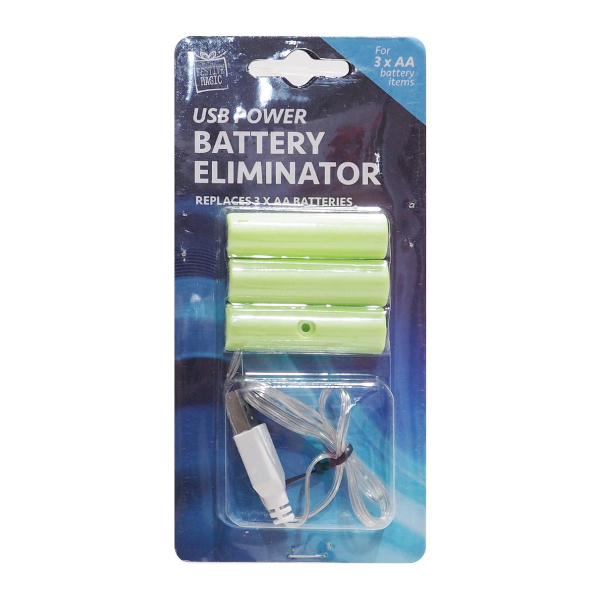 USB Battery Replacer 3pk AA