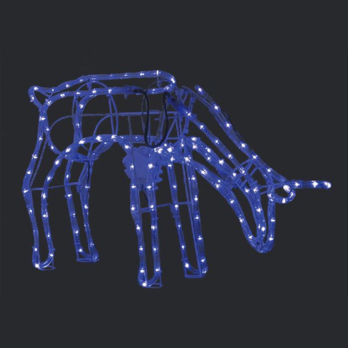 3D Illuminated LED Reindeer Stand Feeding With Motor Blue