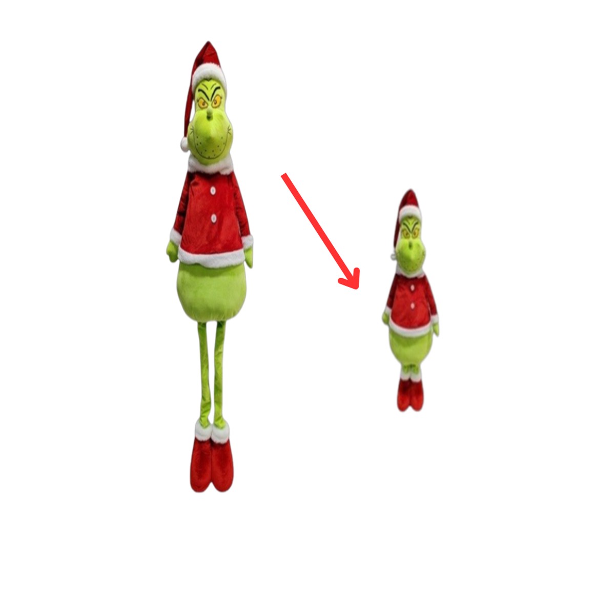 Green Monster Telescopic 131-83Cm Standing Green Santa With Extendable Legs