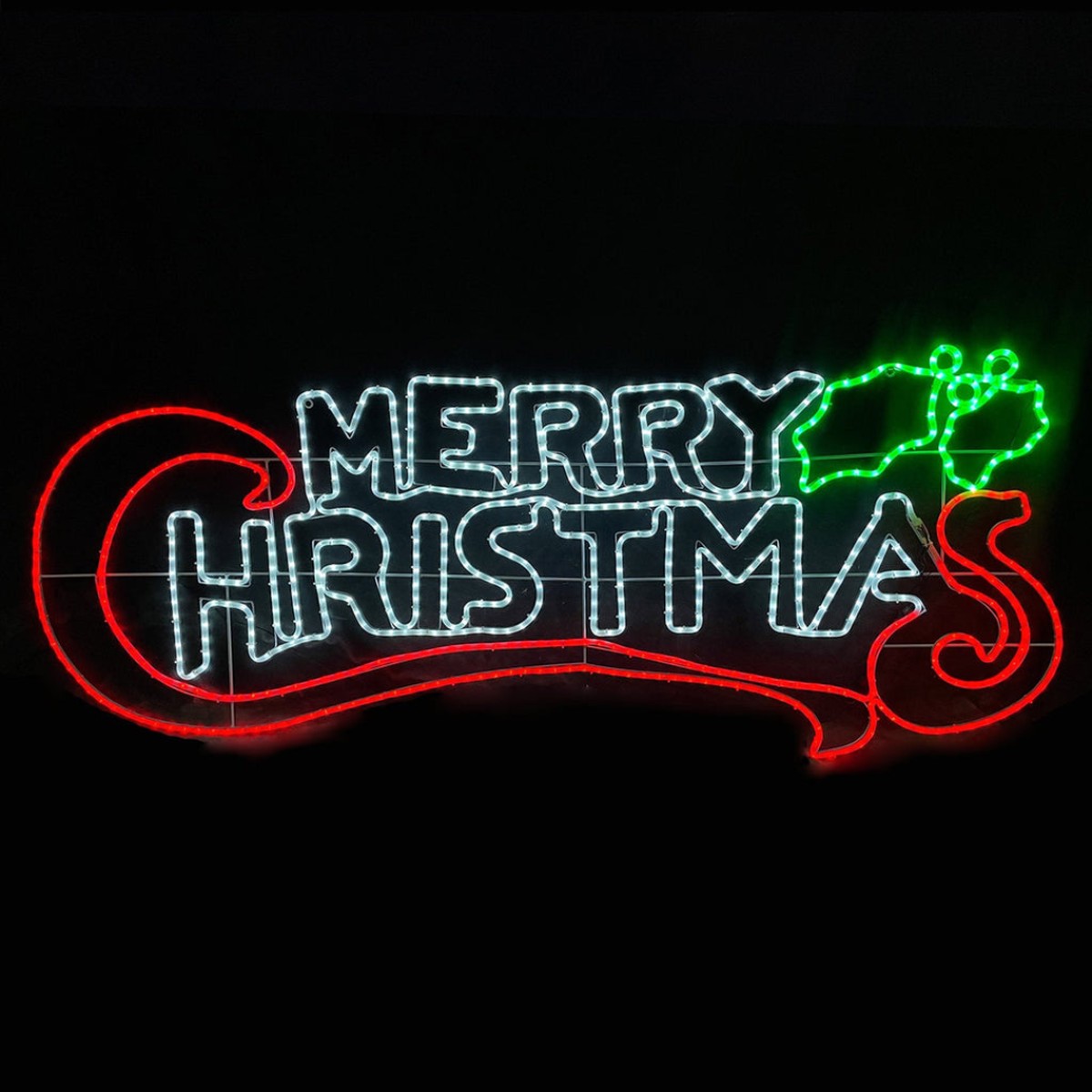 Led Silhoutte Christmas Sign WHITE+RED Height: 100*45 cm