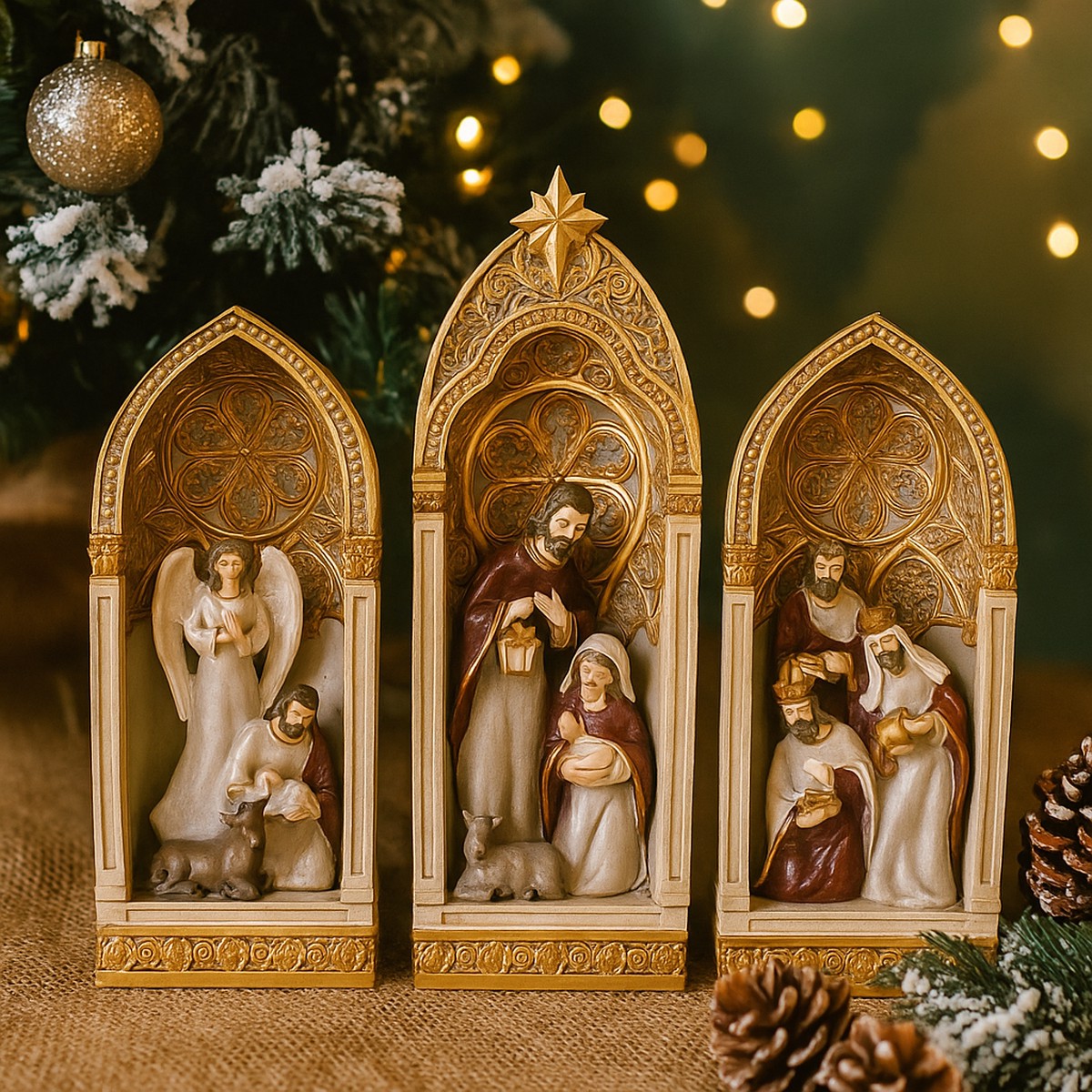 Nativity Polyresin 15.5x5x23.5cm Set Of 3