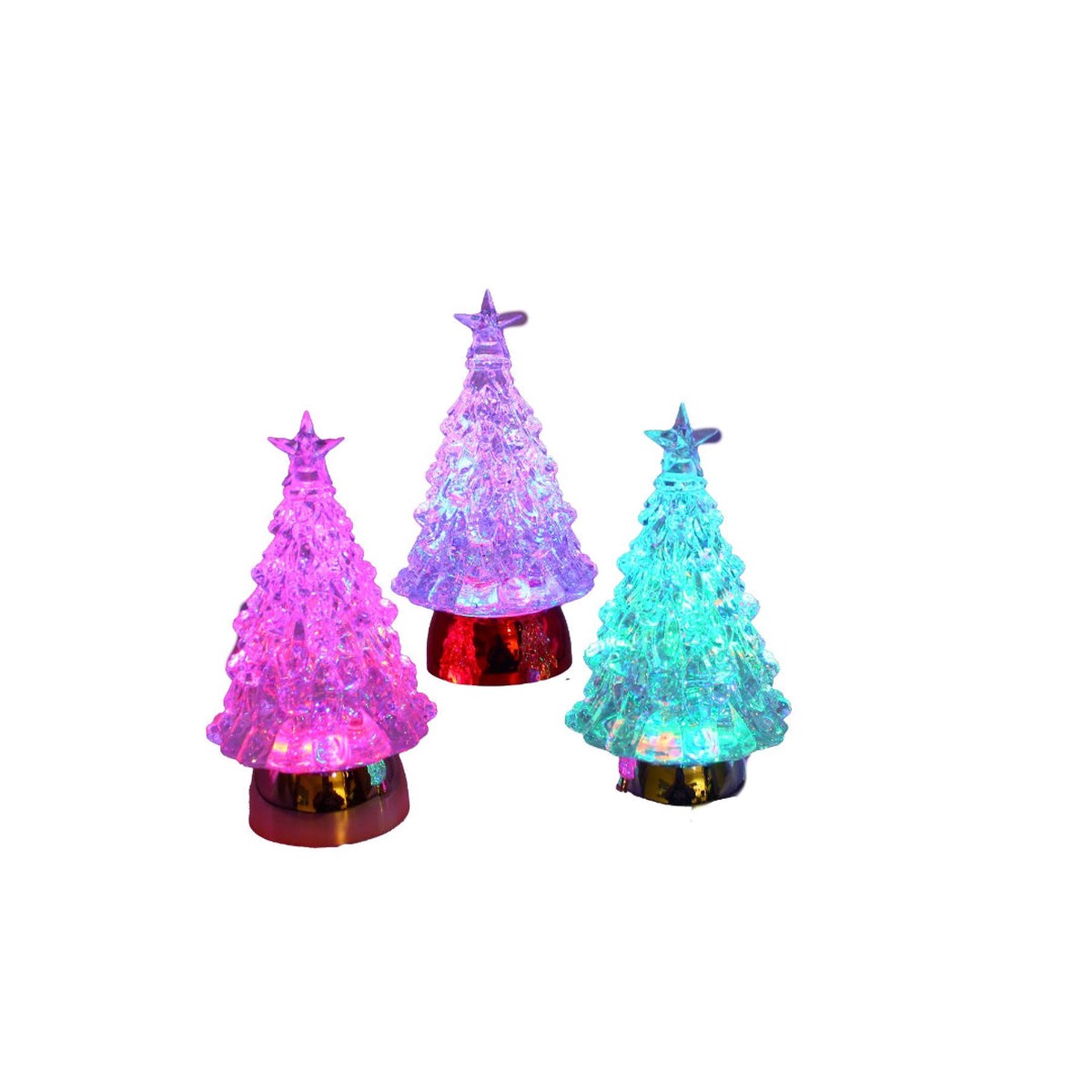 Xmas Tree Rgb 23cm Battery Operated 3 Assorted