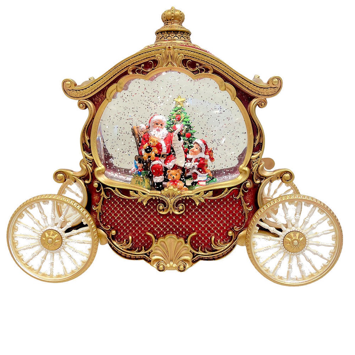 Christmas Lantern Carriage Santa 22cm
