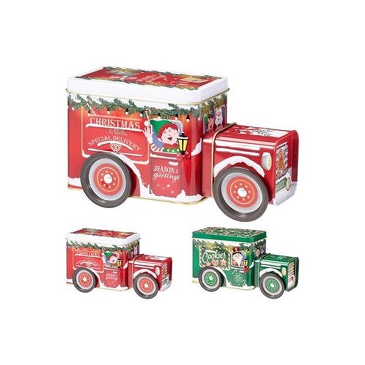 Christmas Storage Tin 2 Assorted 19cm