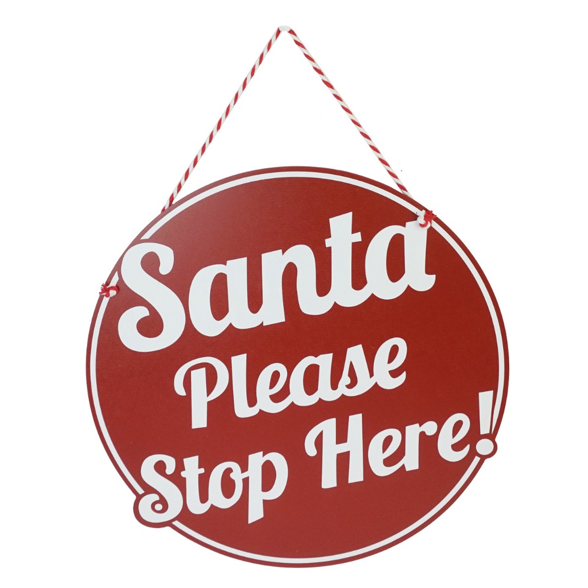 Hanging Santa Stop Here Sign