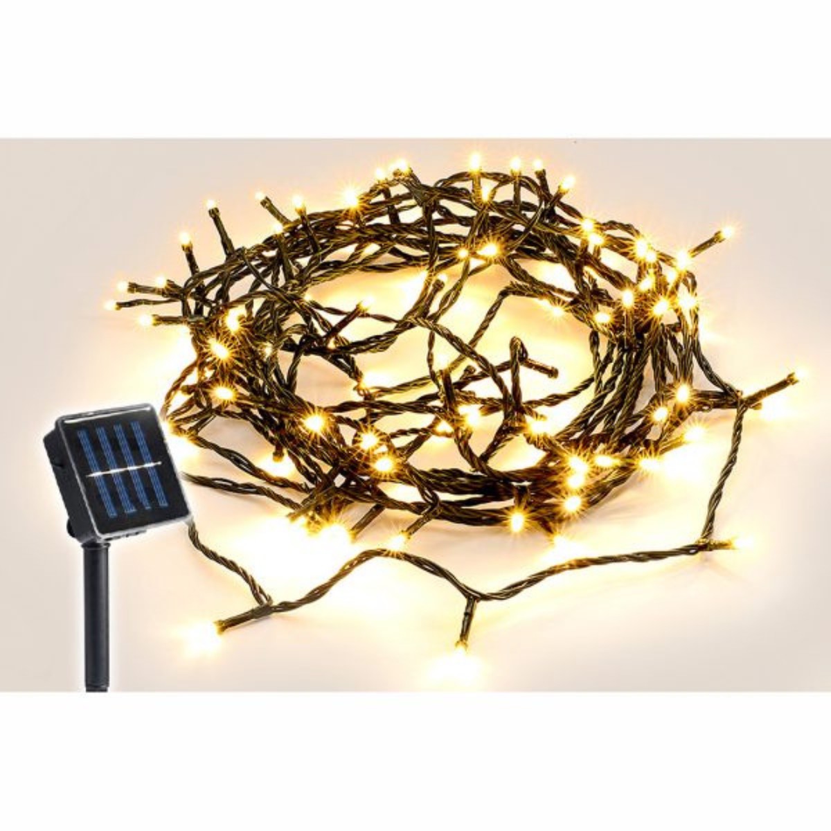 100 LED Solar Fairy Light Warm White 4.9m