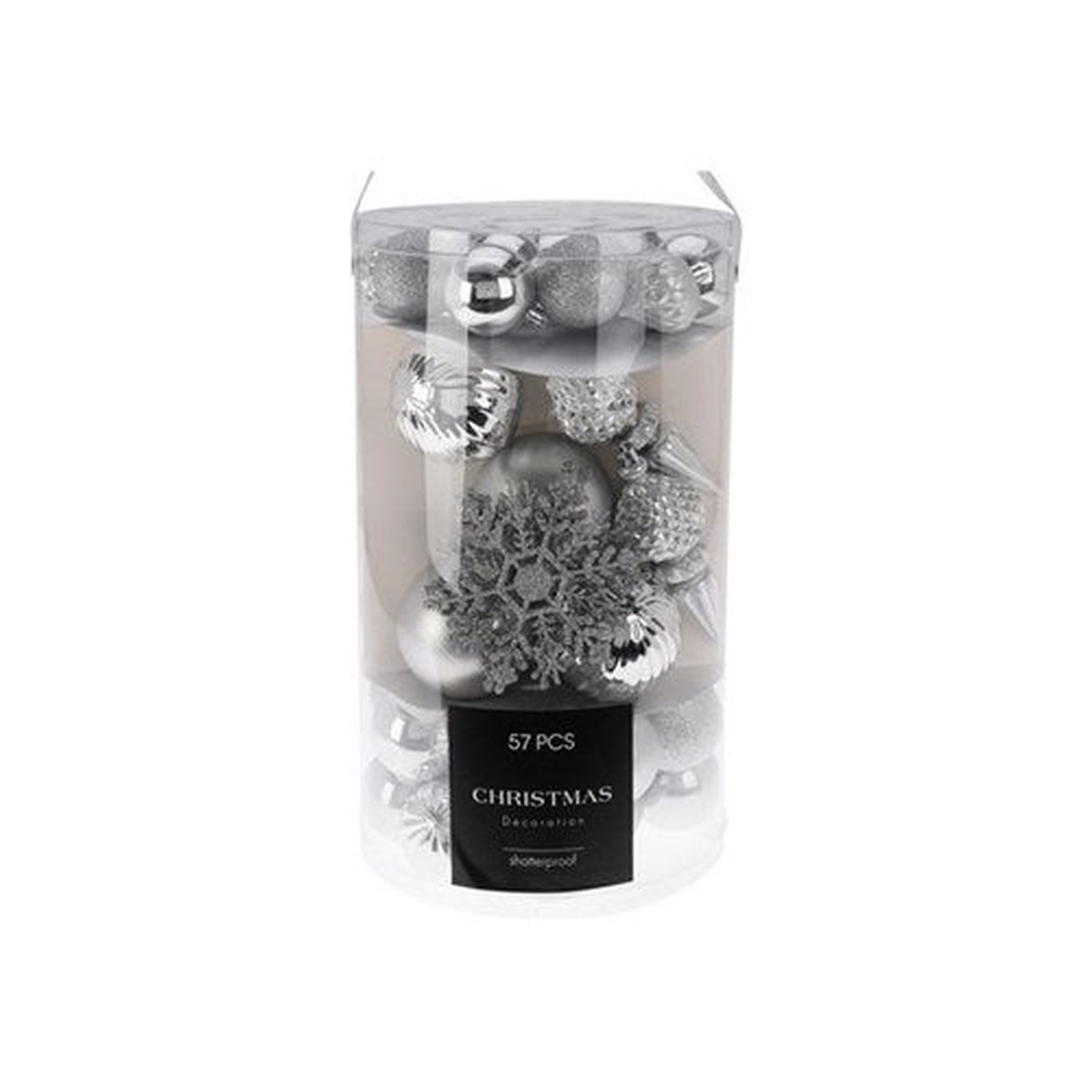 Christmas Bauble Set 57Pcs Silve Pemium Quality Assorted Design Assorted Design