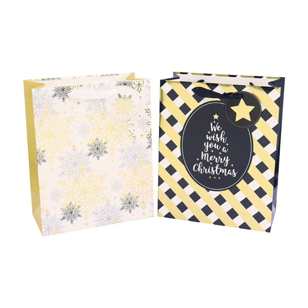 2Pk Small Hot Stamping Gift Bag Red Traditional