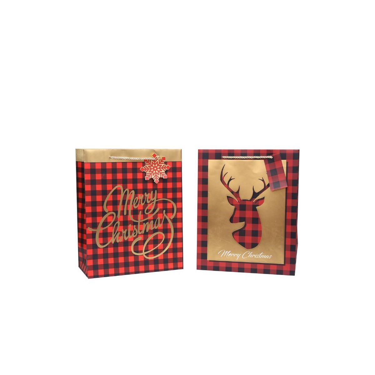 2Pk Small Hot Stamping Gift Red Tartan