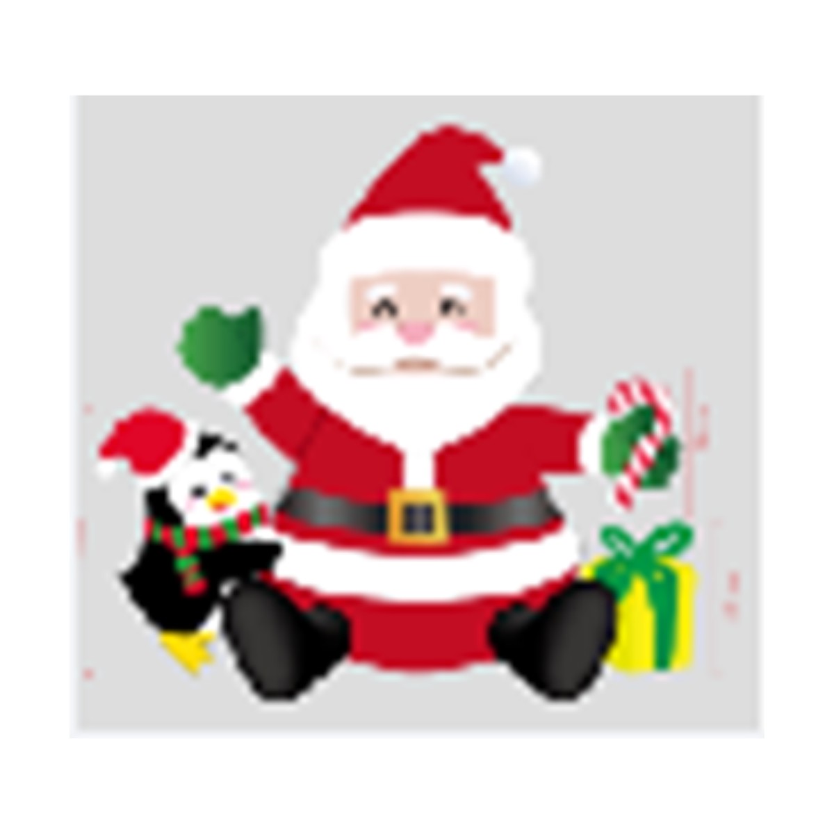 Inflatable Santa with Snowman Candy Cane and Gift