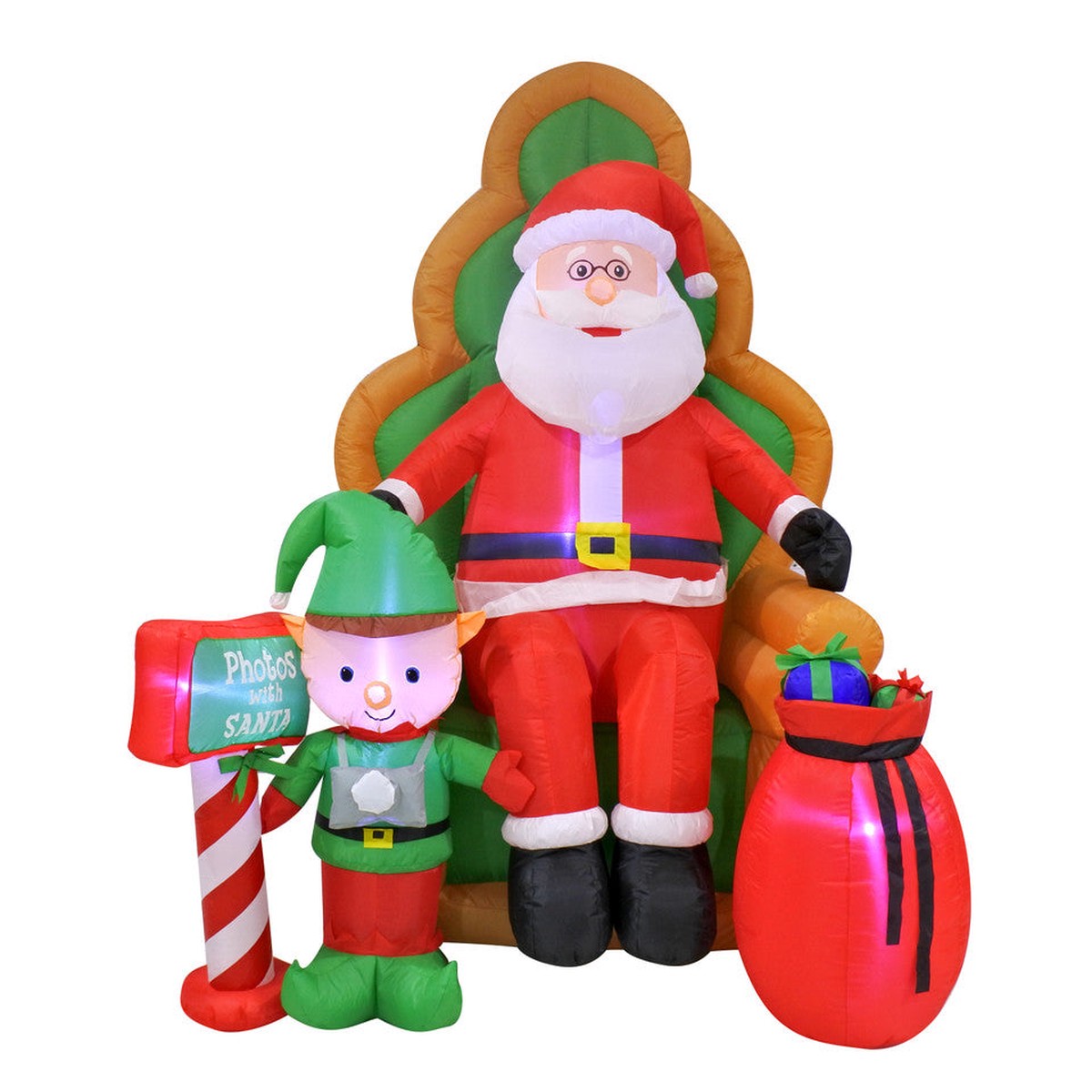 AIRPOWER SANTA ON CHAIR W/ELF 180CM
