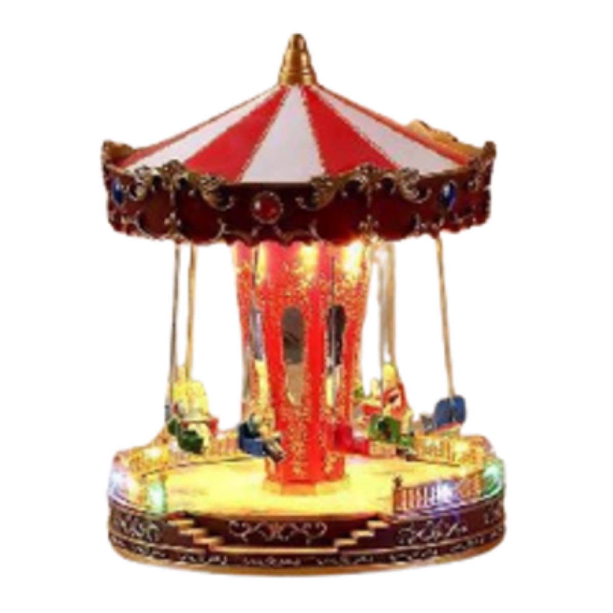 Christmas LED Carousel W Flying & Turning Functions & Music 21x21x27cm