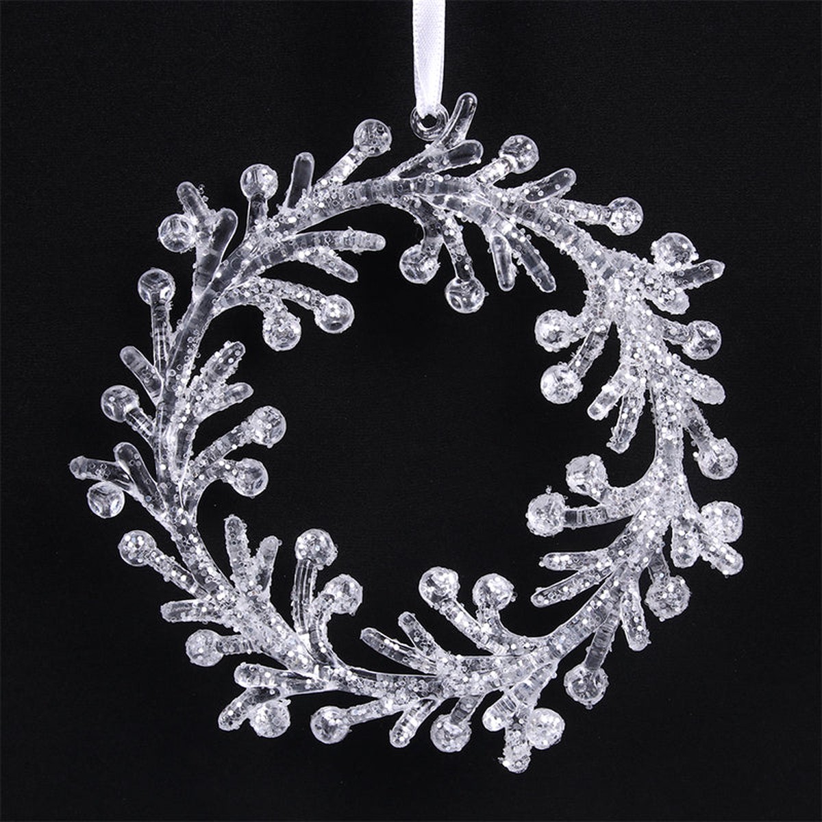 Wreath Tree Ornament W/Silver Finish 13cm