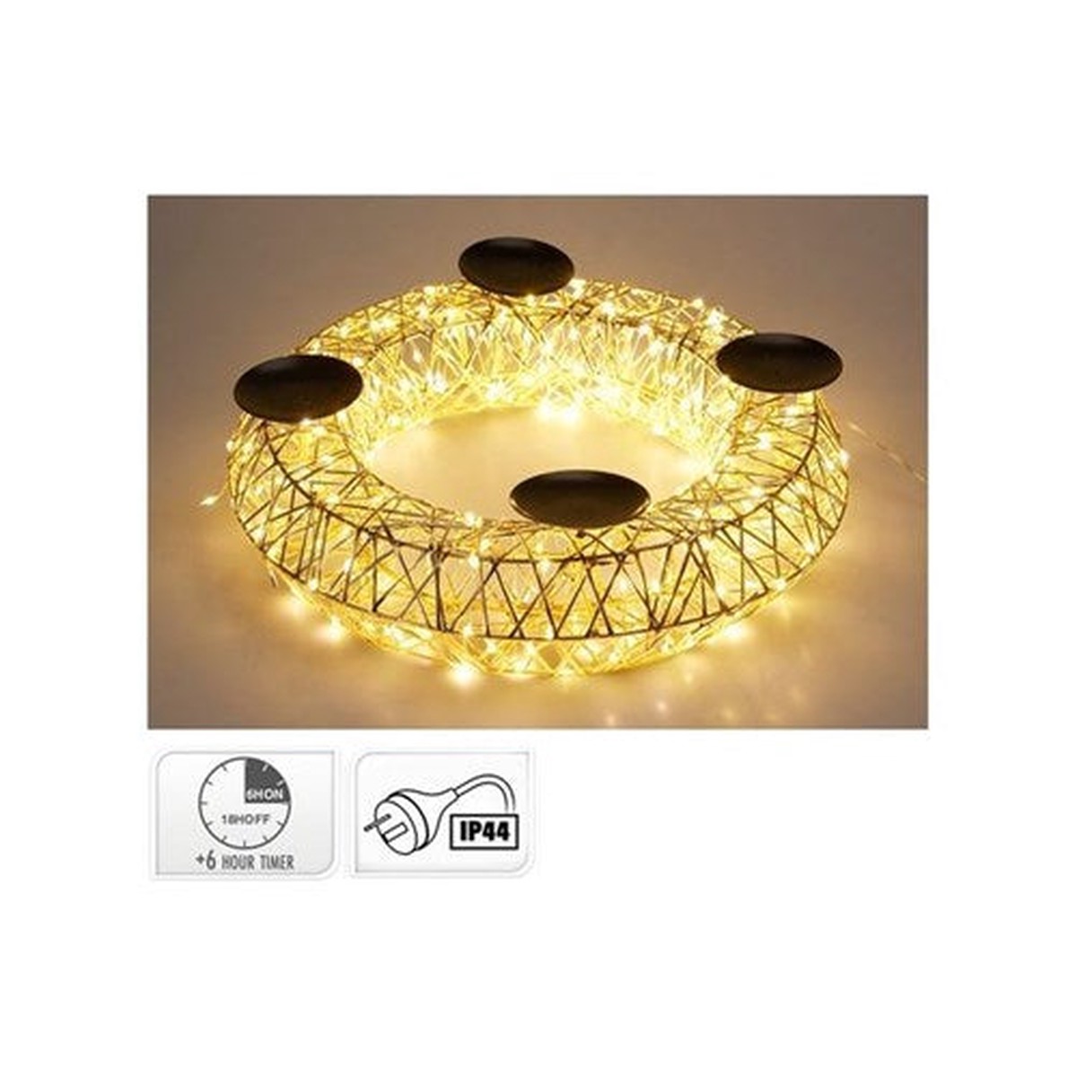 Wreath Candle Holder With 250 Led Ip44