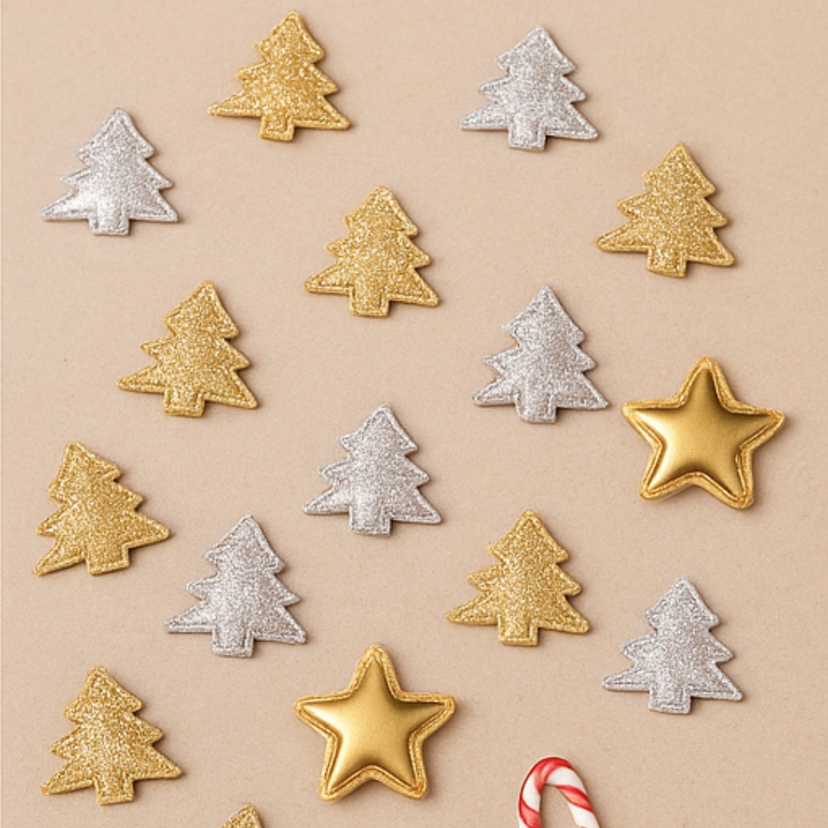 16 Die Cut Star and Tree Shape with Stickers