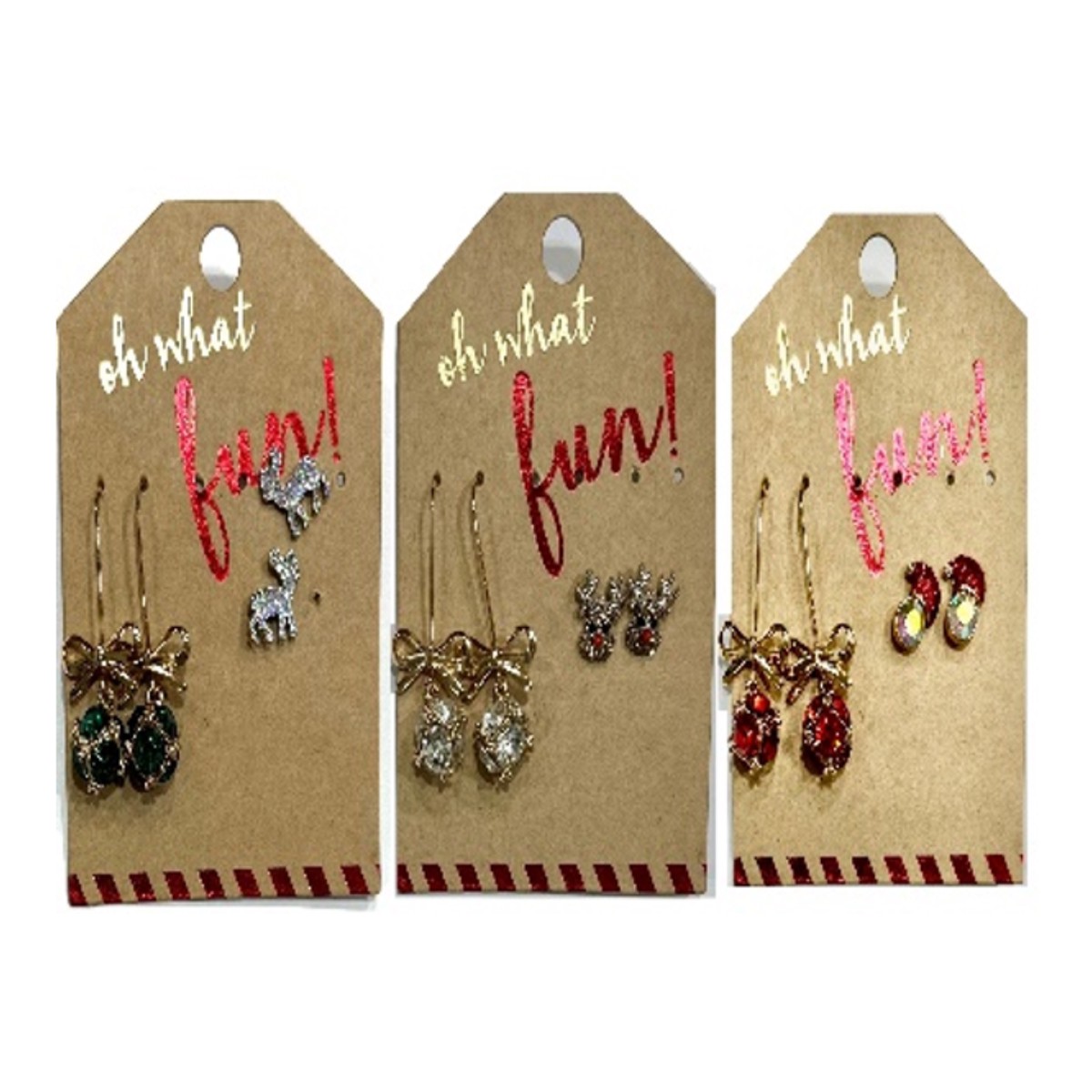 2 Pair Mini Diamante Cluster And Hanging Gem 3 Asstd Packs New Range