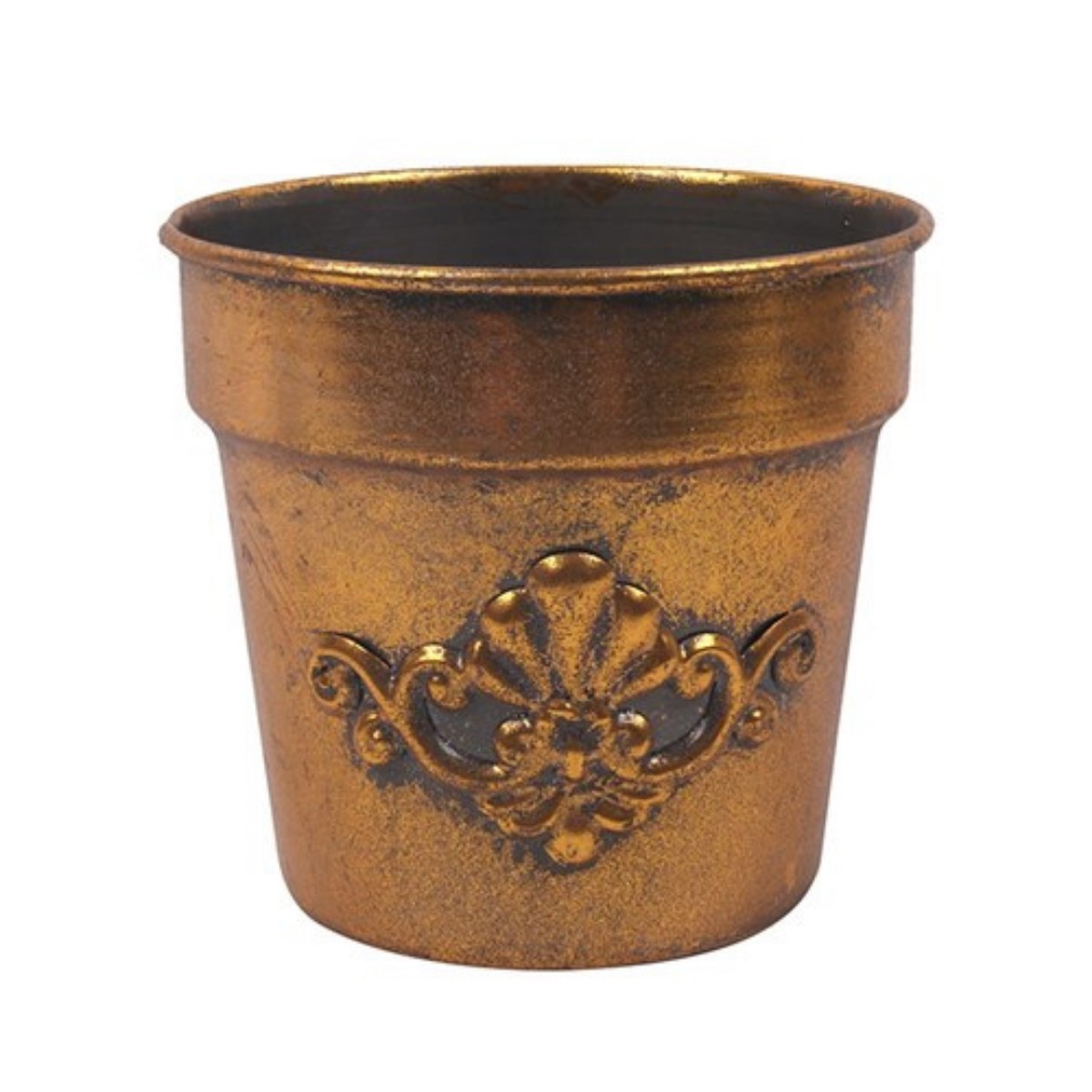 Antique Gold Antique Metal Planter D12.5x11.5cm
