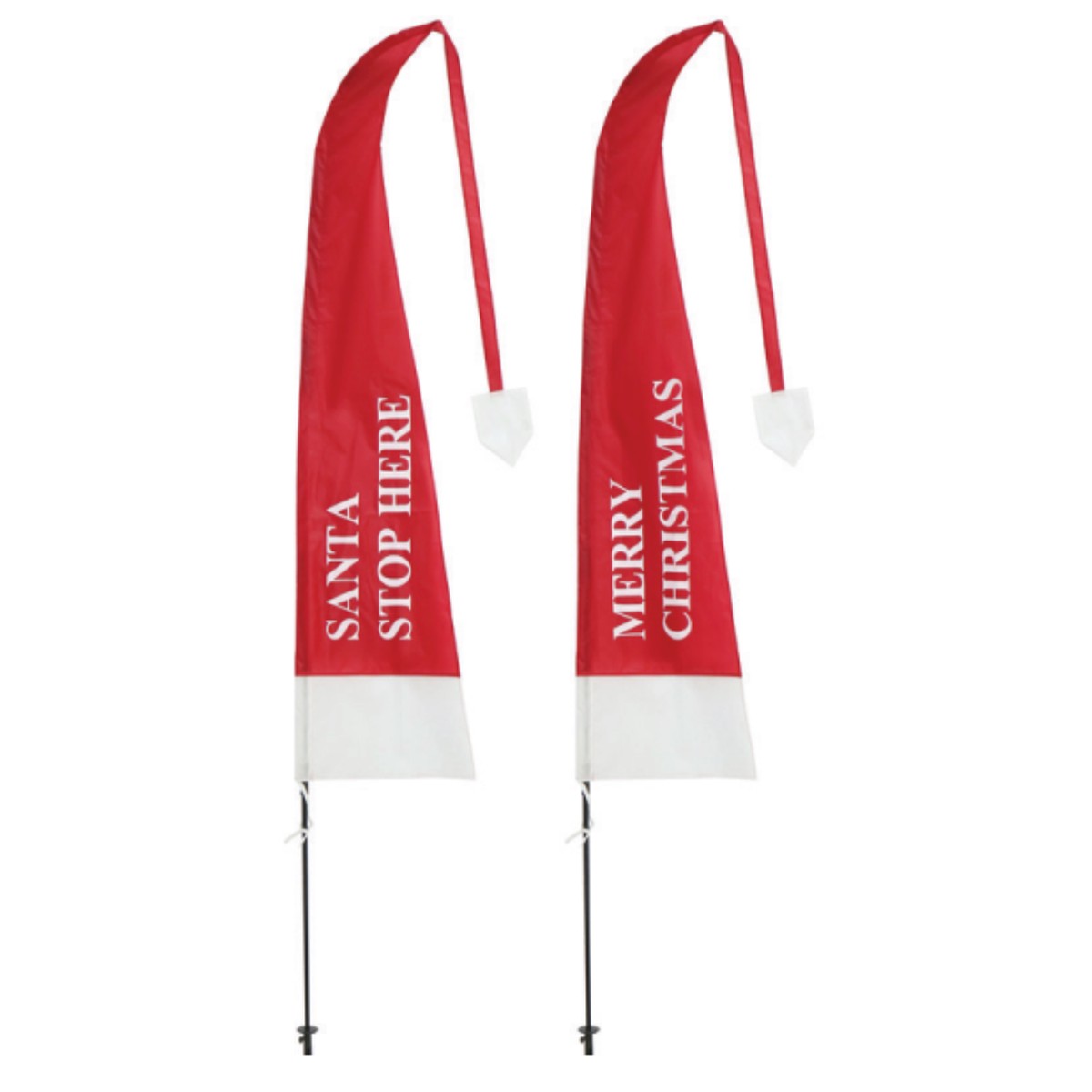 Santa Hat Flag Printed 2.17m Assorted