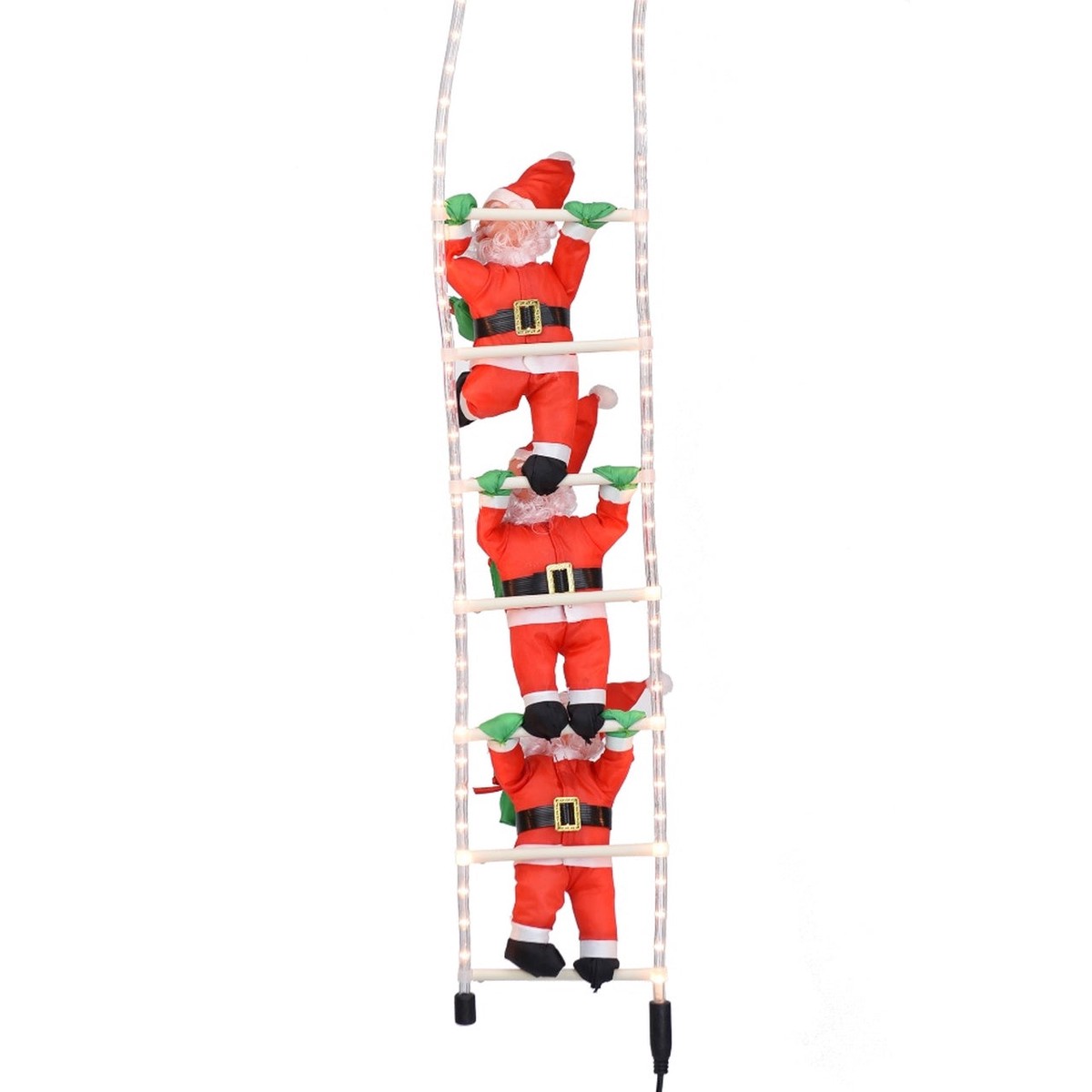 3 Climbing Santas On 2 Mtr Led Rope