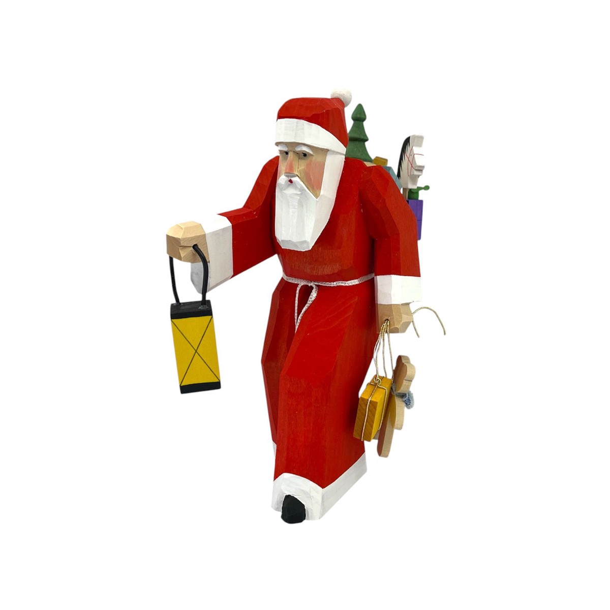 Christmas figure Santa Claus with hand lantern