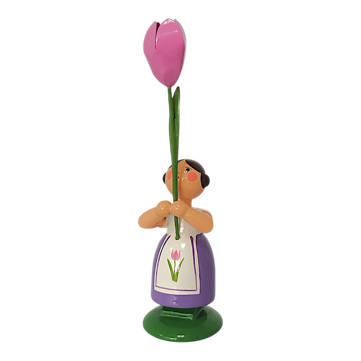 Flower girl with pink tulip