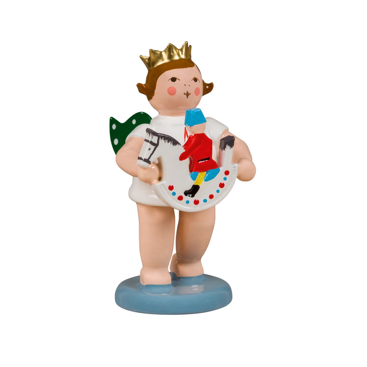 Angel with Olbernhauer market figure rider with crown