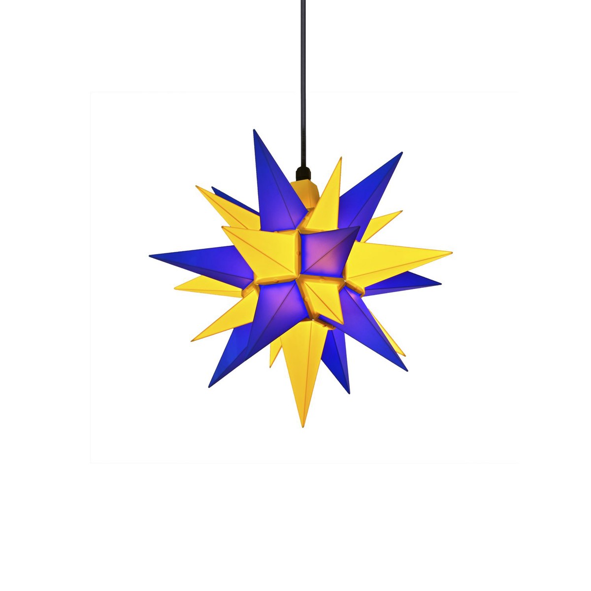 Moravian Star plastic A4, 40cm blue/yellow, Edition Oberlausitz