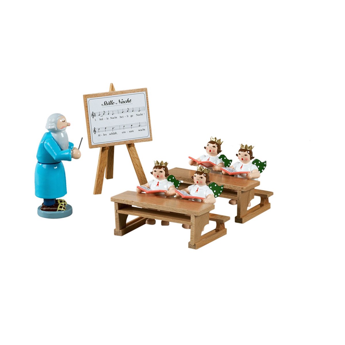 Peter and Angel School with Crown  2 benches
