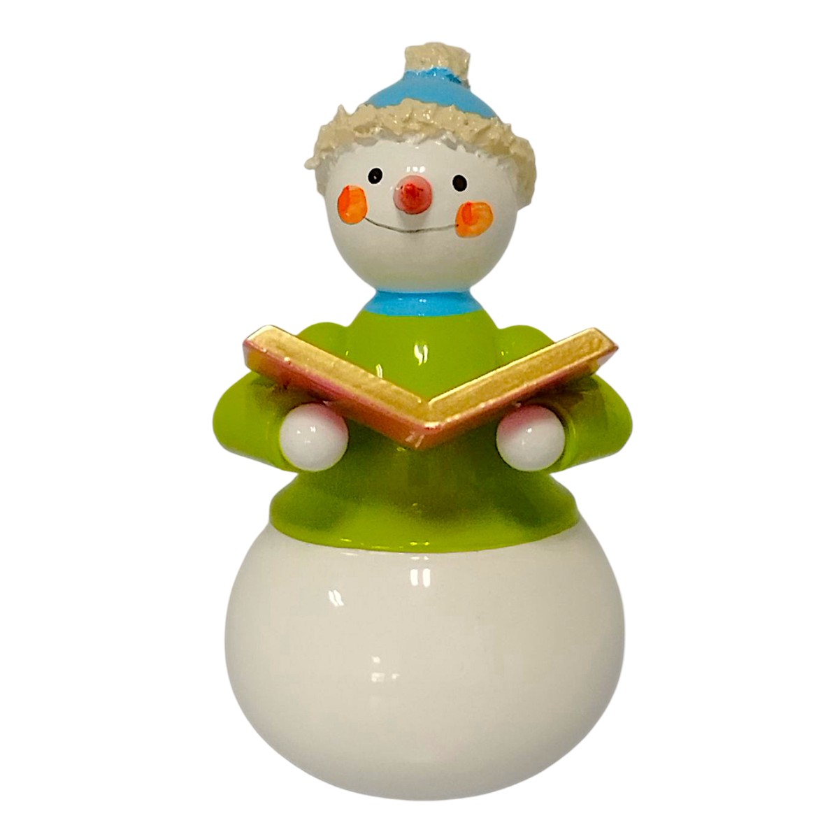 Snowman with book