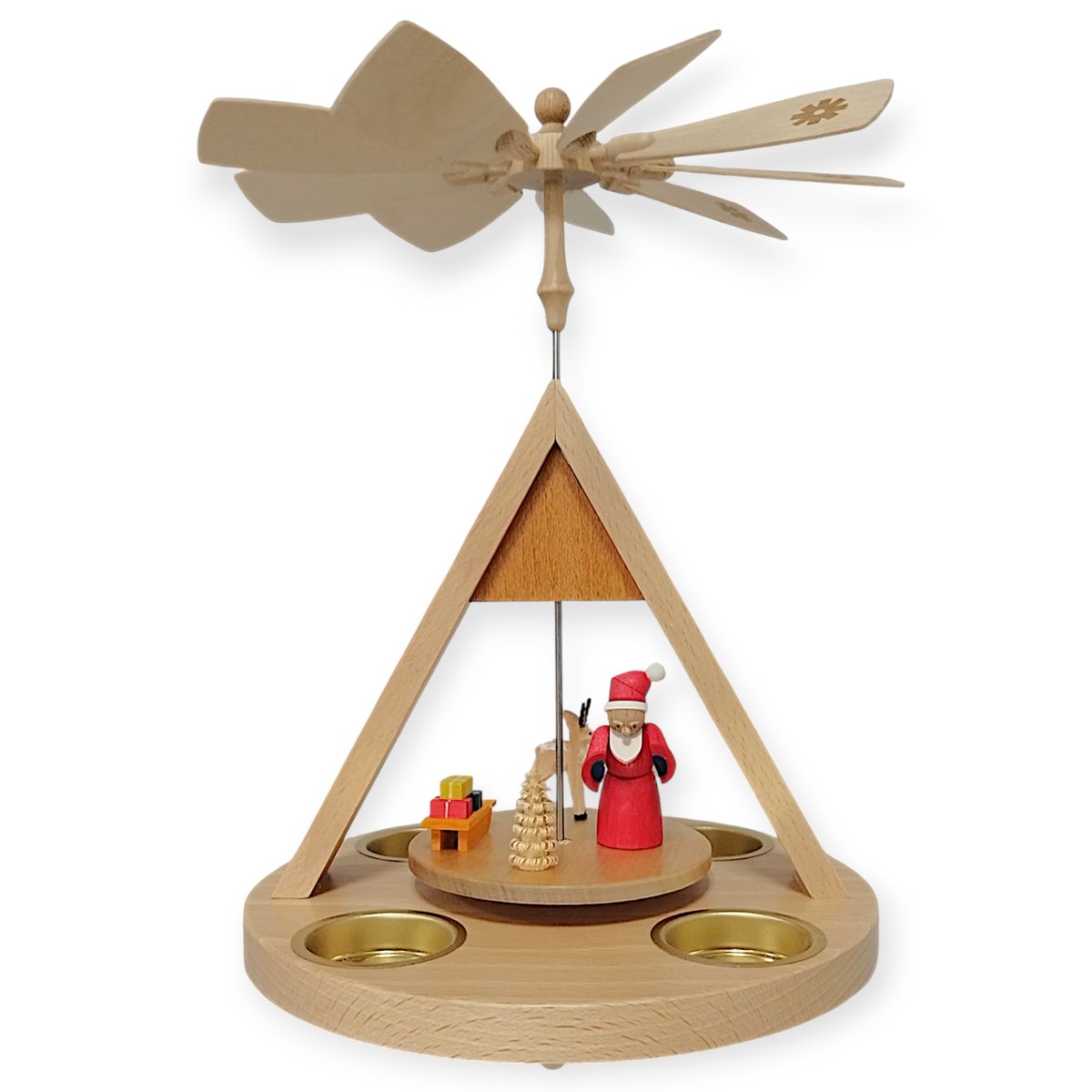 Tealight pyramid Santa with reindeer