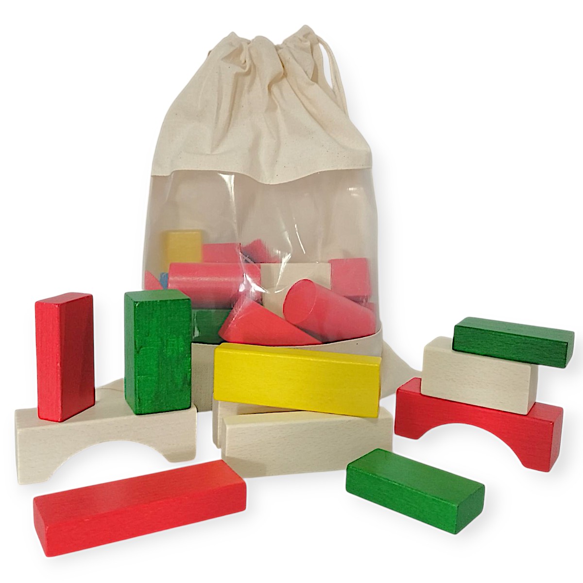 Building blocks in a bag, 50 pieces