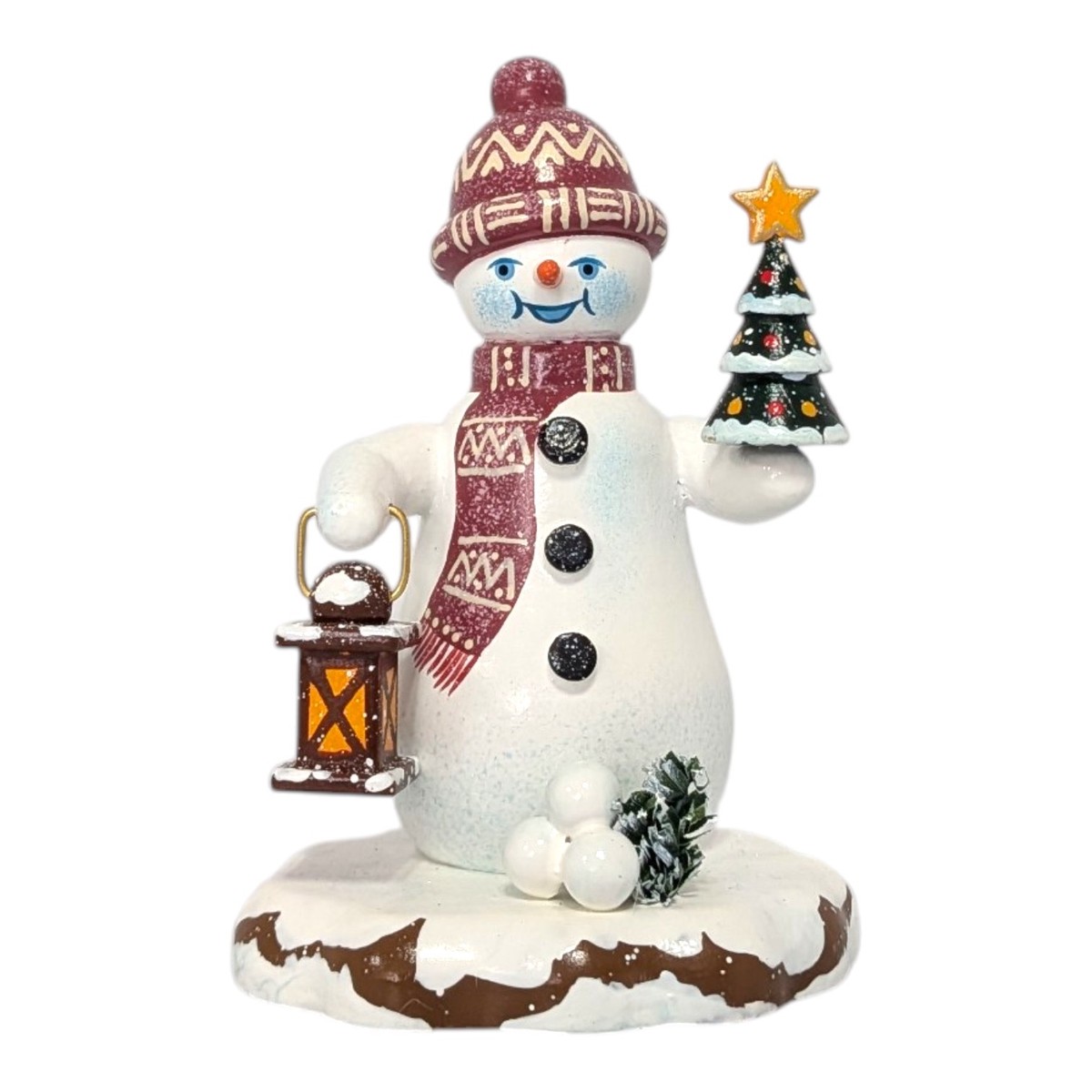 Hubrig Winter Child Snowman with Fir Tree Light