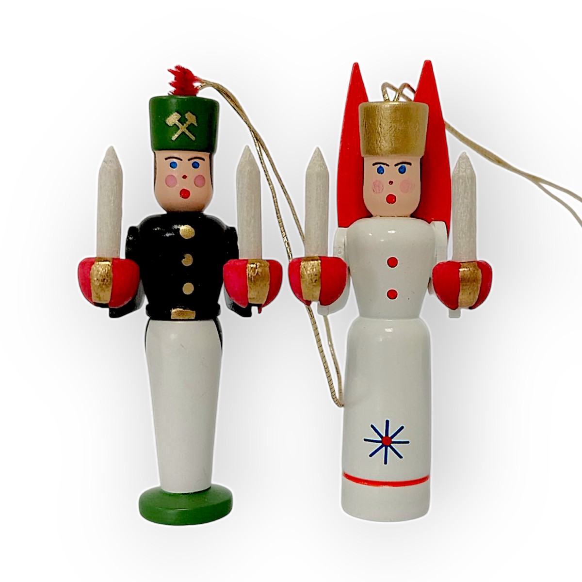 Tree decoration angel and miner, small red