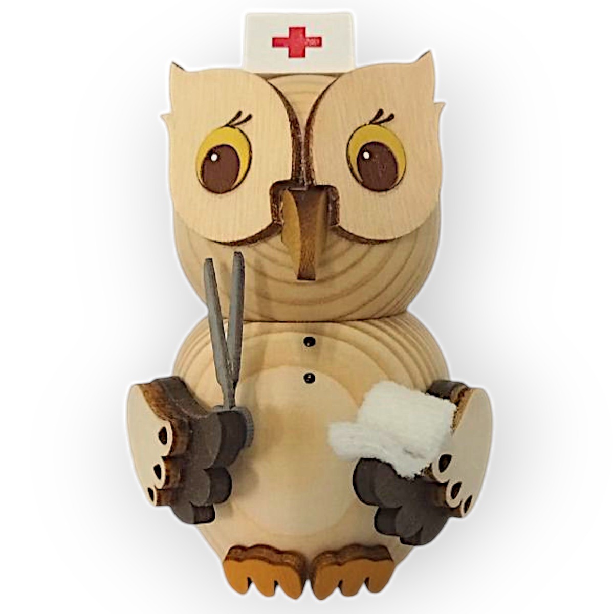 Wooden figure mini owl nurse