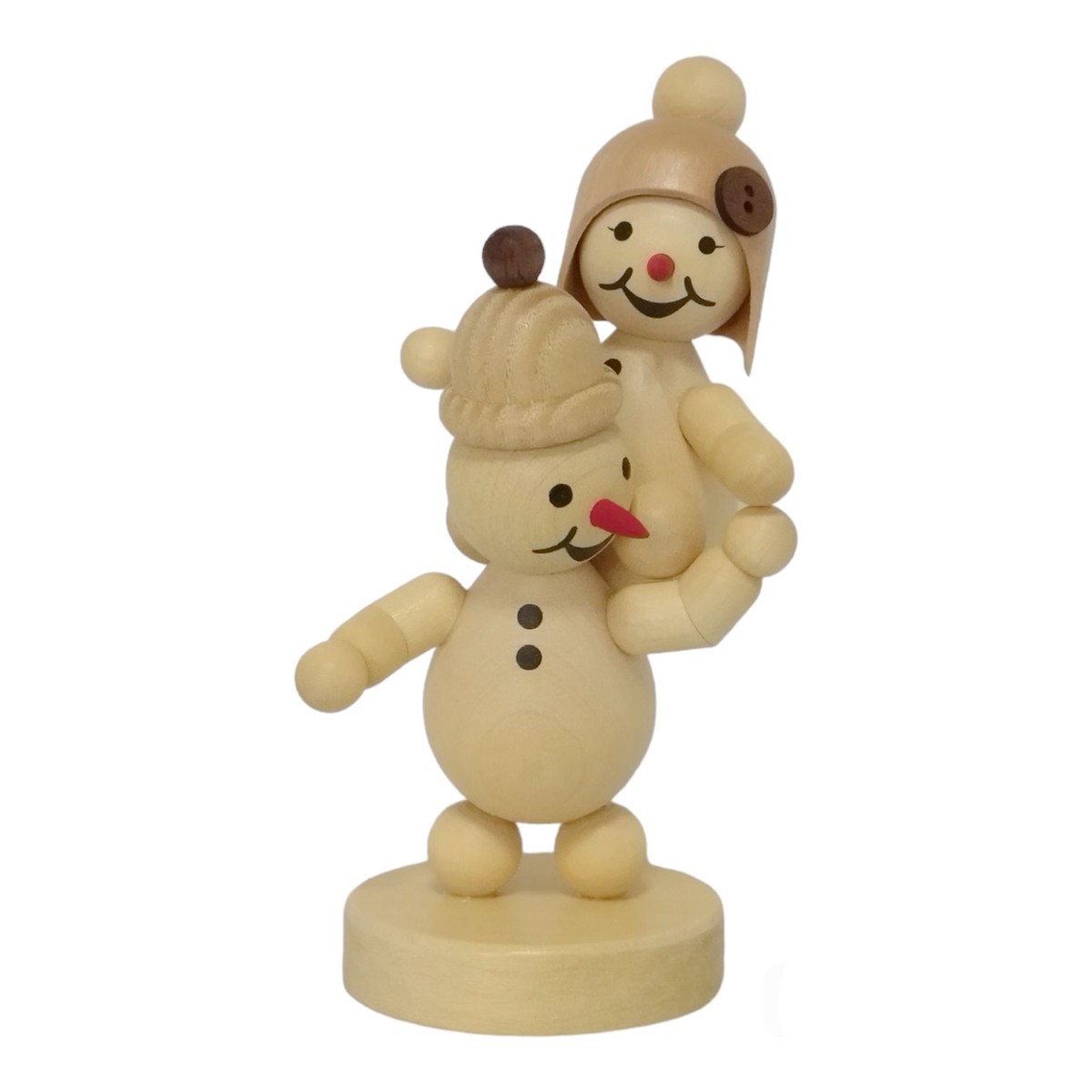 Snowman siblings piggyback