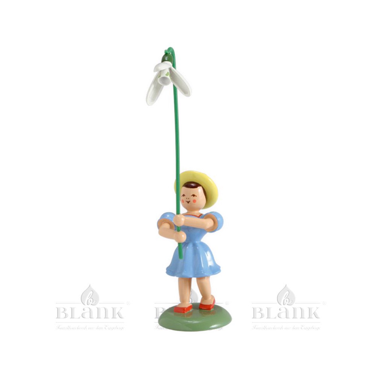 Blank flower child with snowdrops