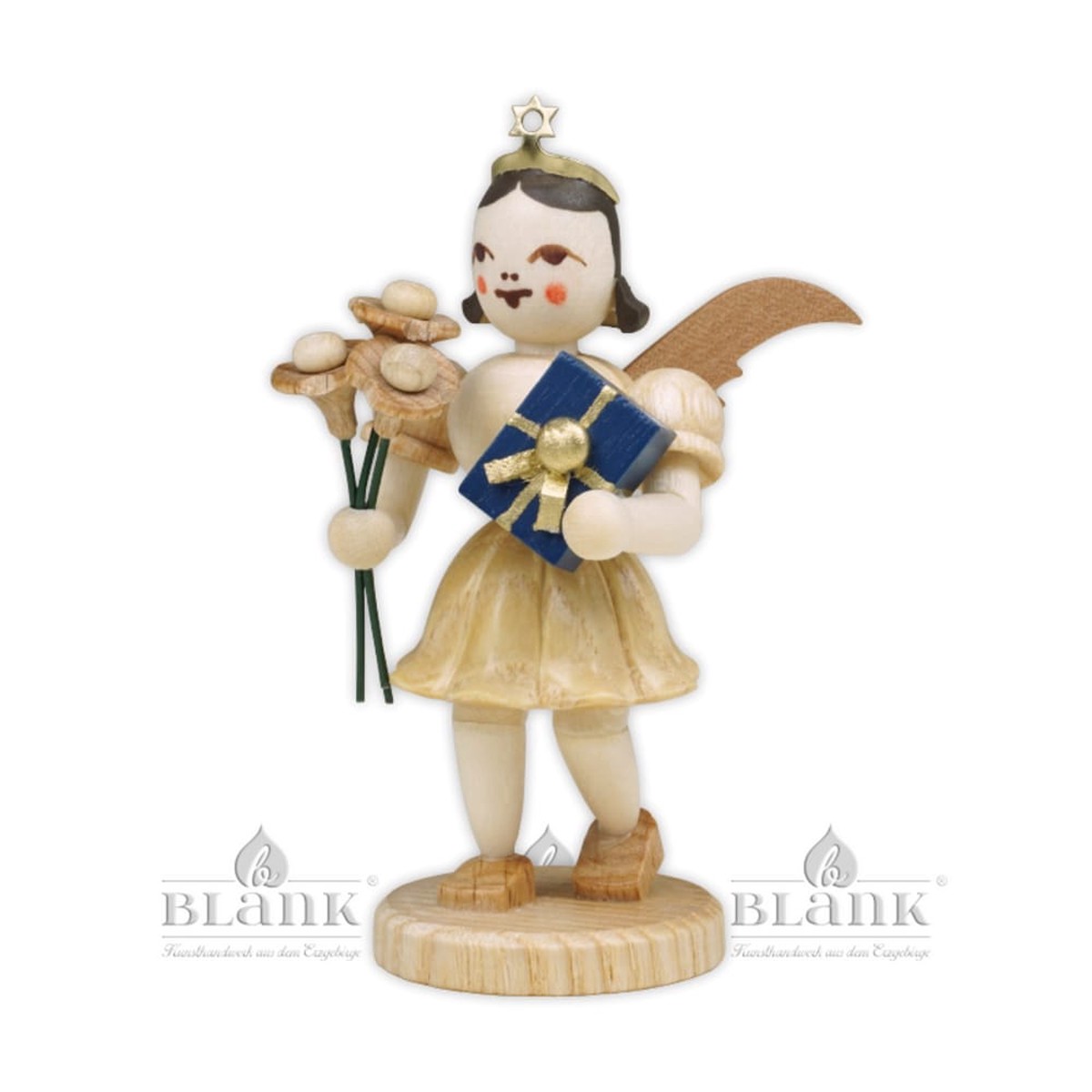 Blank short skirt angel with floral greeting