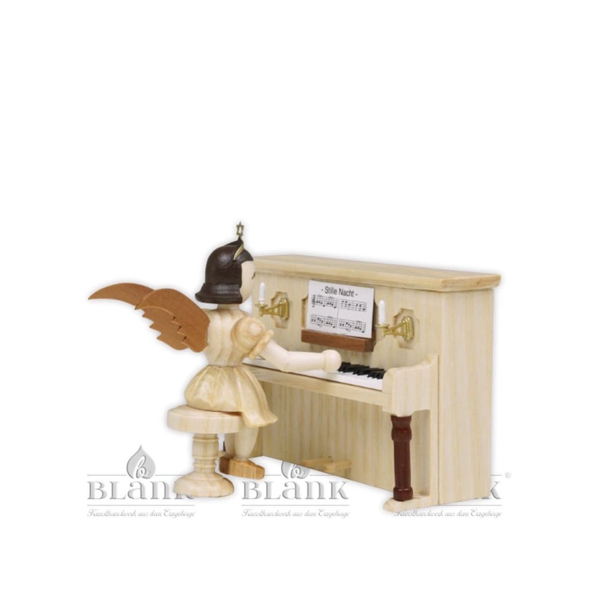 Blank short skirt angel at the piano